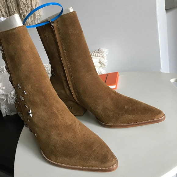 Matisse Caty Leather Boot Brown Star Studded Womens 8 - Picture 6 of 15
